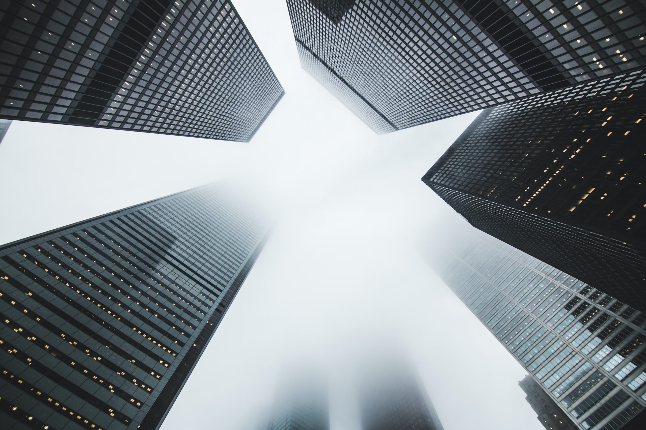 High buildings shot from below